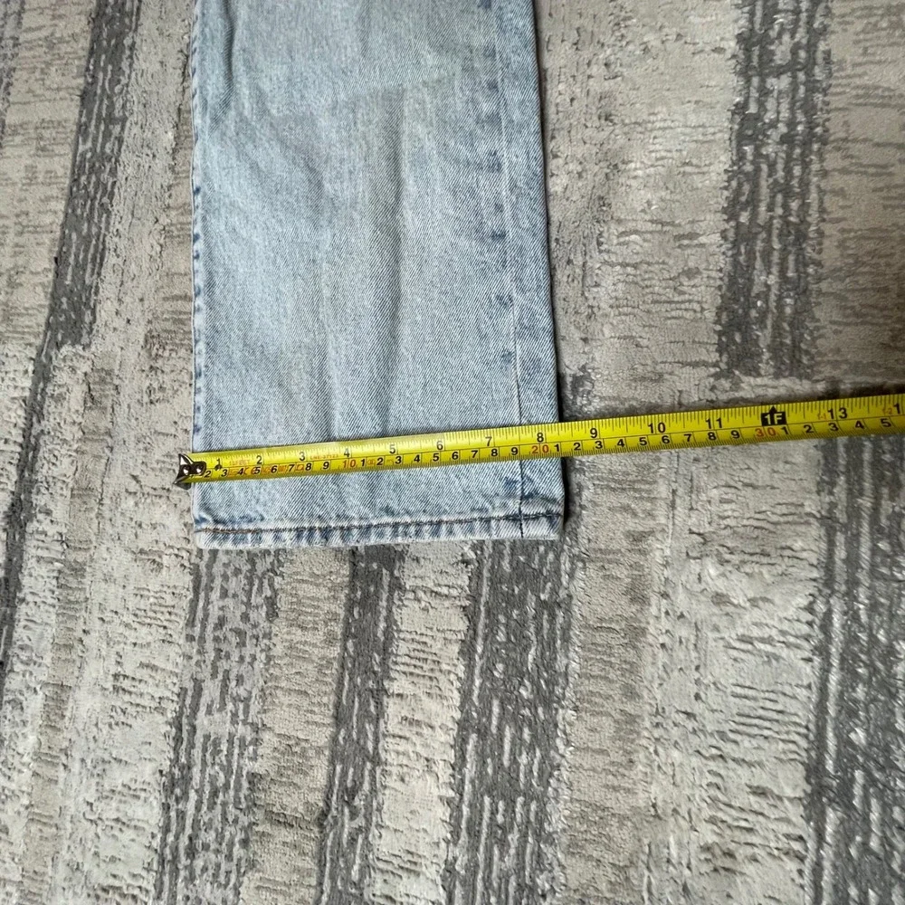 Levi's 501 Jeans‎ Mens W34 L32 Light Wash Distressed Patch Ripped Straight Denim